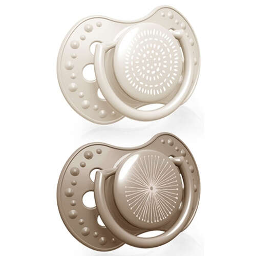 זוג מוצצי סיליקון מהדורת Harmony מבית Lovi - חום (0-3 חודשים)